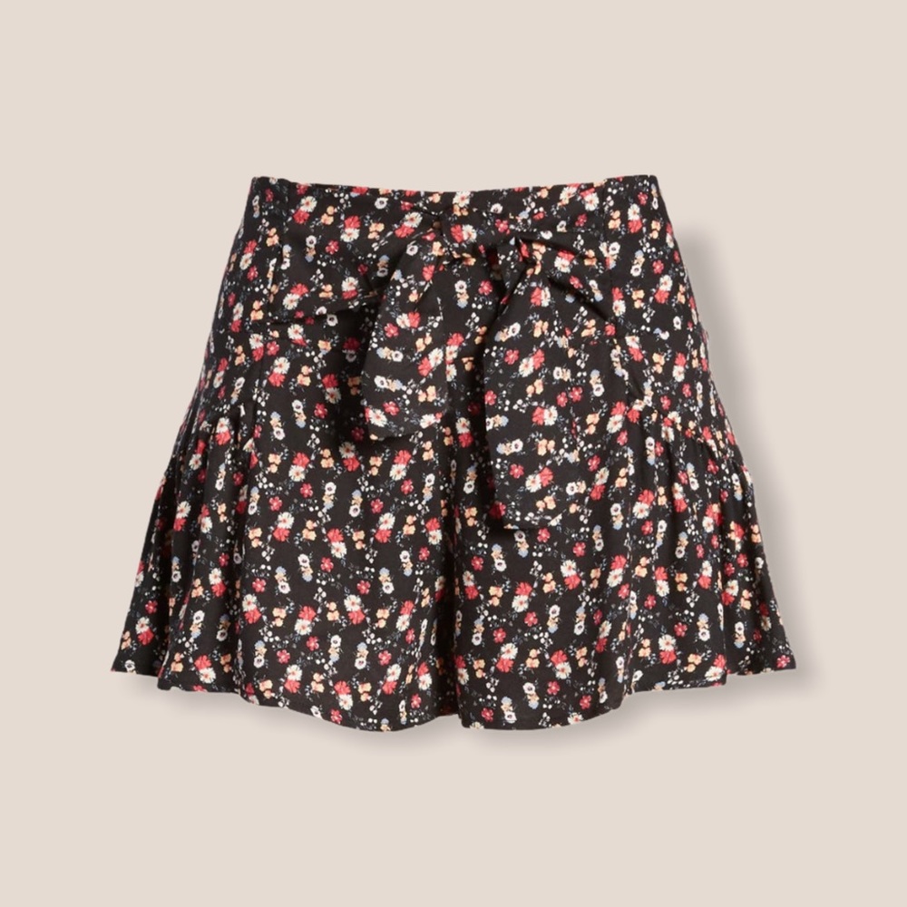 Smocked Waist Tie Skort